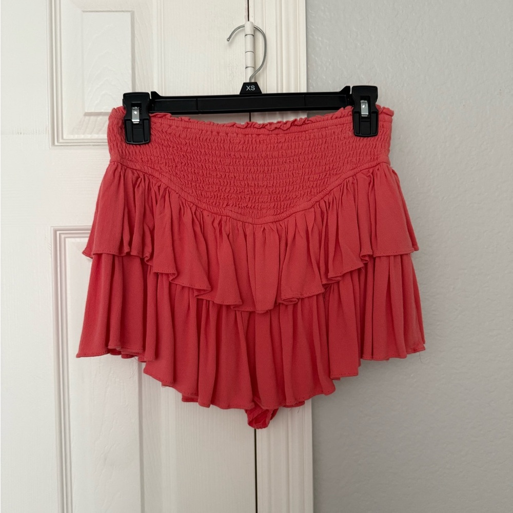 Coral Ruffle Women's Shorts